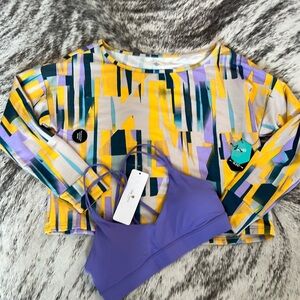 NWT LulaRoe Rise Balance Top With yoga bra Small